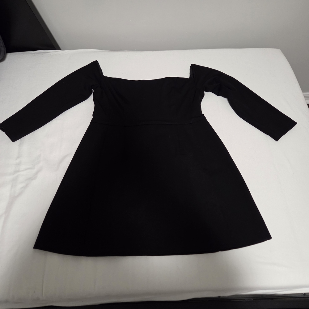 Anthropologie Hutch Off The Shoulder Black Long Sleeve Dress NWT
